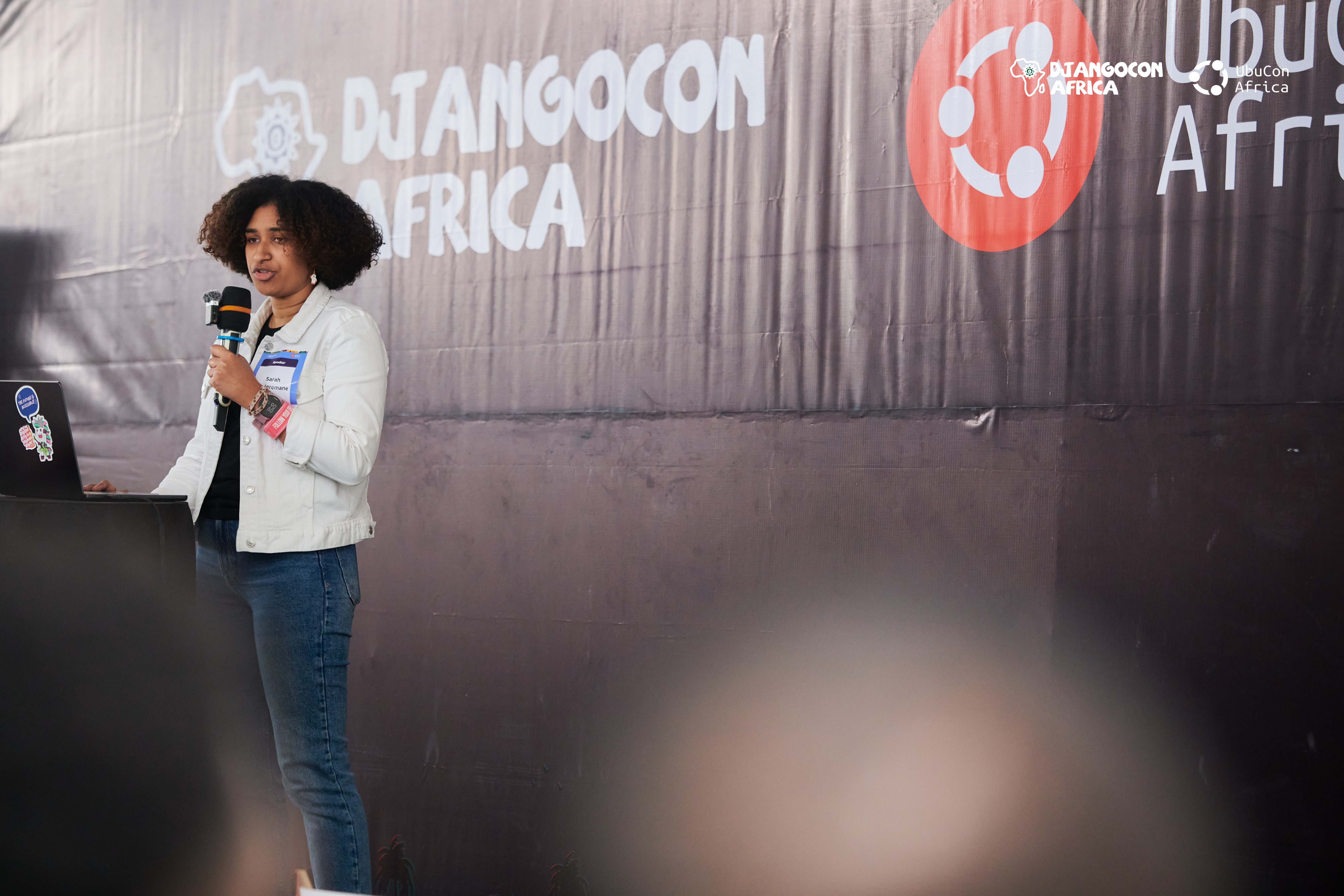 Me giving the opening keynote at DjangoCon Africa 2025