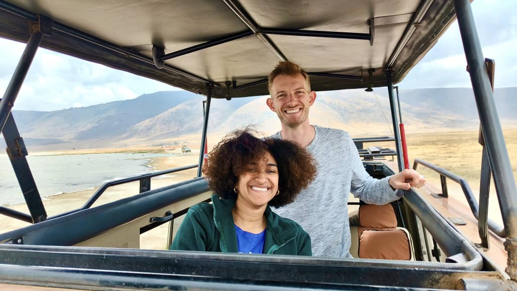 Tim Shilling and I in the Jeep during the safari